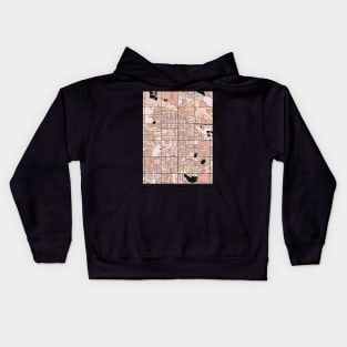 Fort Collins Map Pattern in Soft Pink Pastels Kids Hoodie